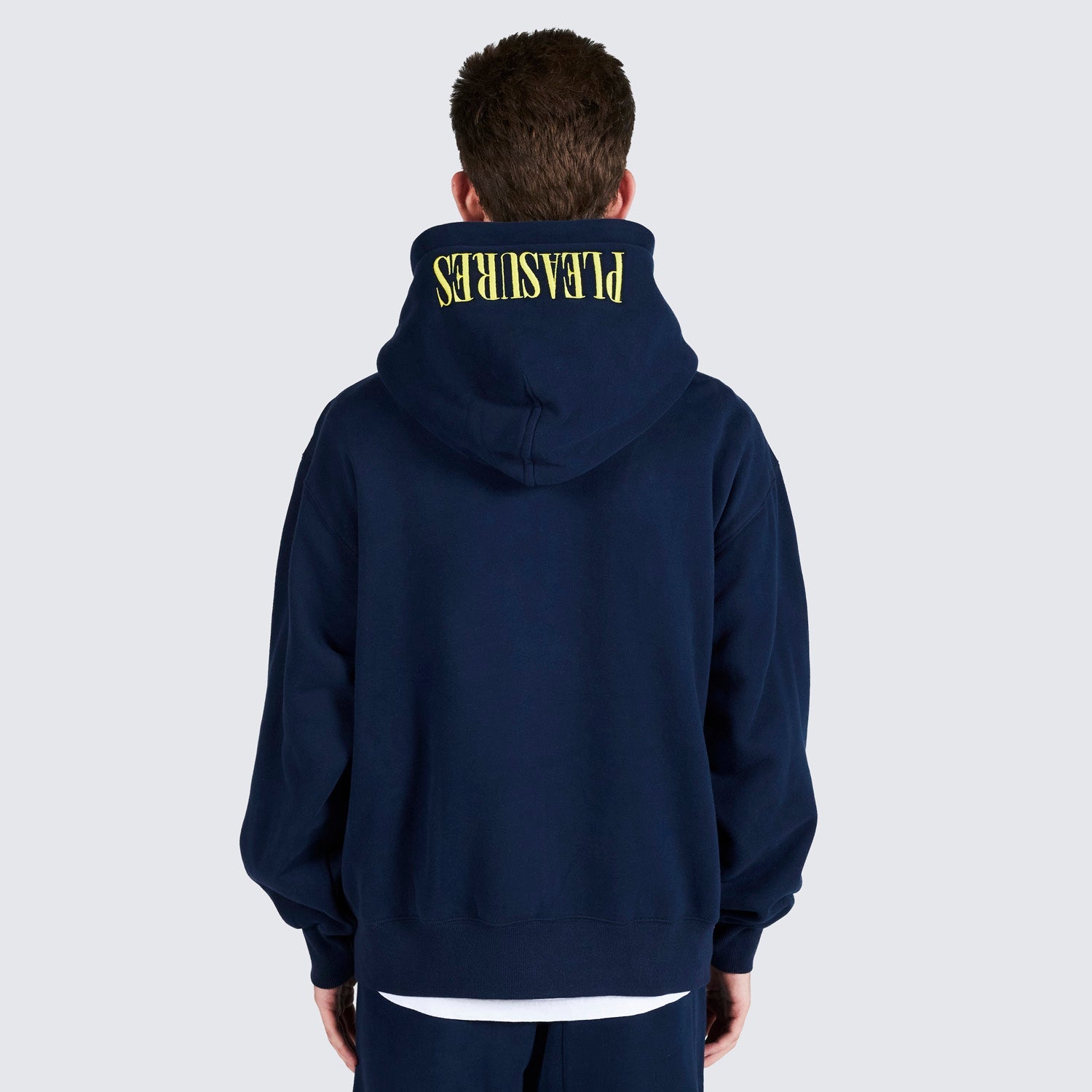 Pleasures Men Nerd Zip Up Hoodie Navy - SWEATERS - Canada