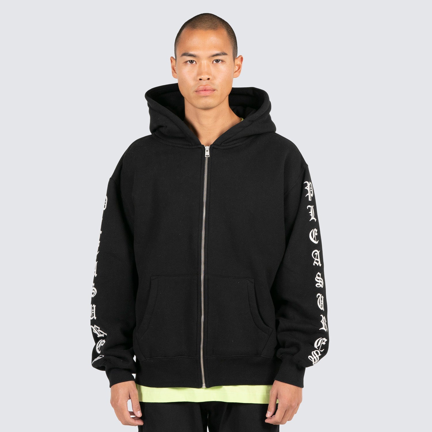 Pleasures best sale logo hoodie