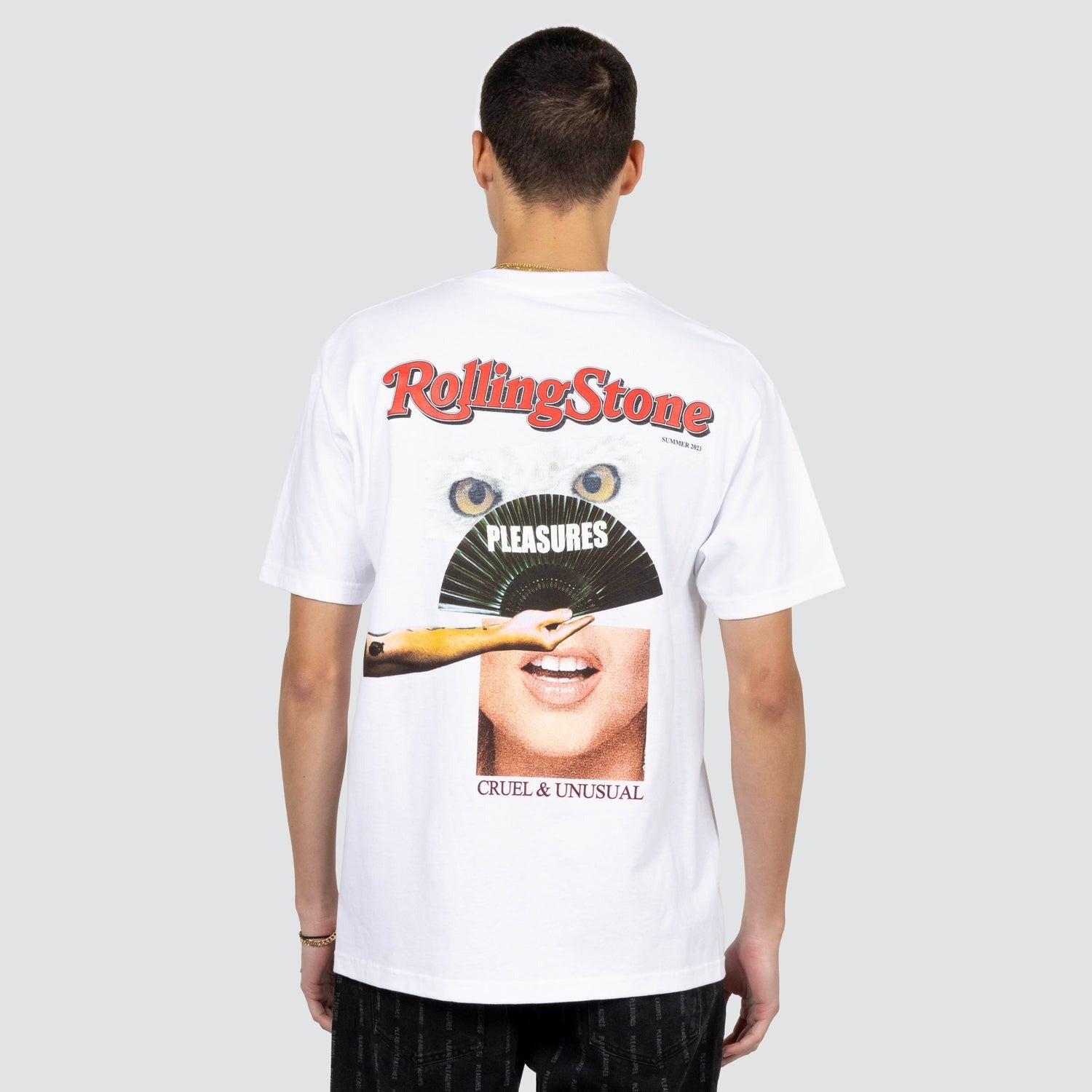 Pleasures Men Rolling Stone T-Shirt White - T-SHIRTS - Canada