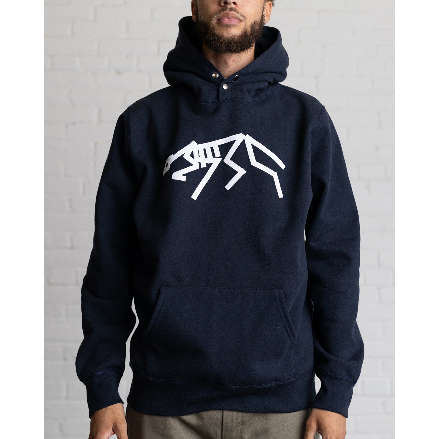 Raised By Wolves AG Stalk Heavyweight Snap Hoodie Navy - SWEATERS - Canada