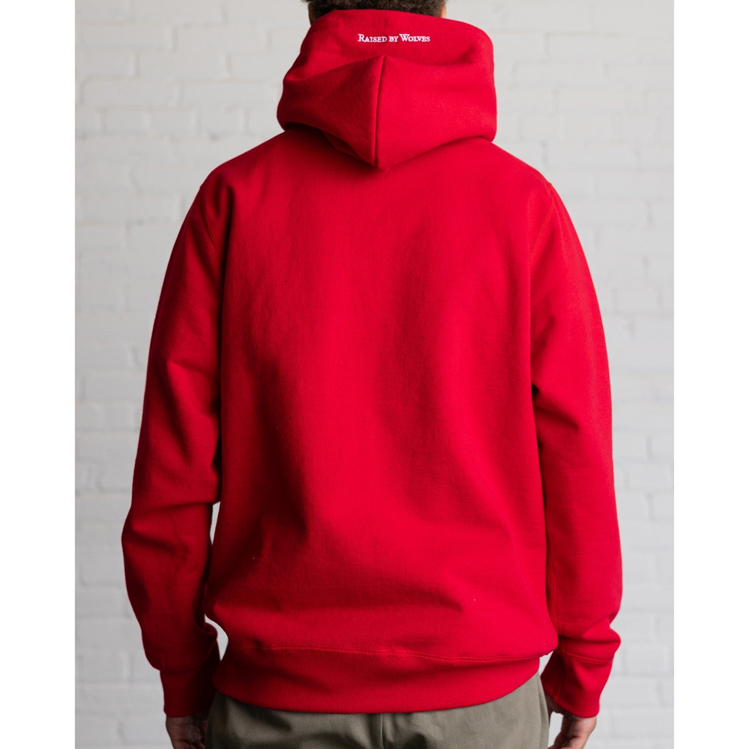 Raised By Wolves Classic Heavyweight Snap Hoodie Red - SWEATERS - Canada