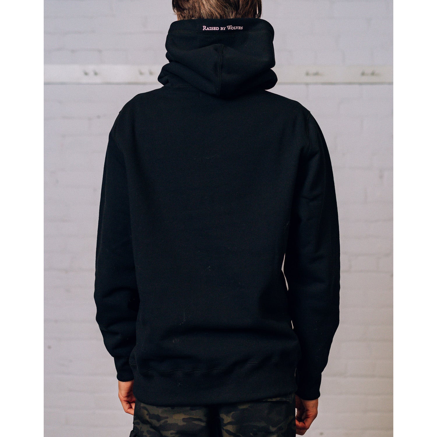 Raised By Wolves Classic Snap Hoodie Black - SWEATERS - Canada