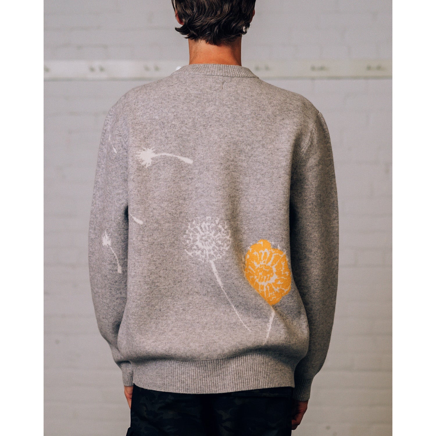 Raised By Wolves DMA Intarsia Sweater Heathered Grey - SWEATERS - Canada