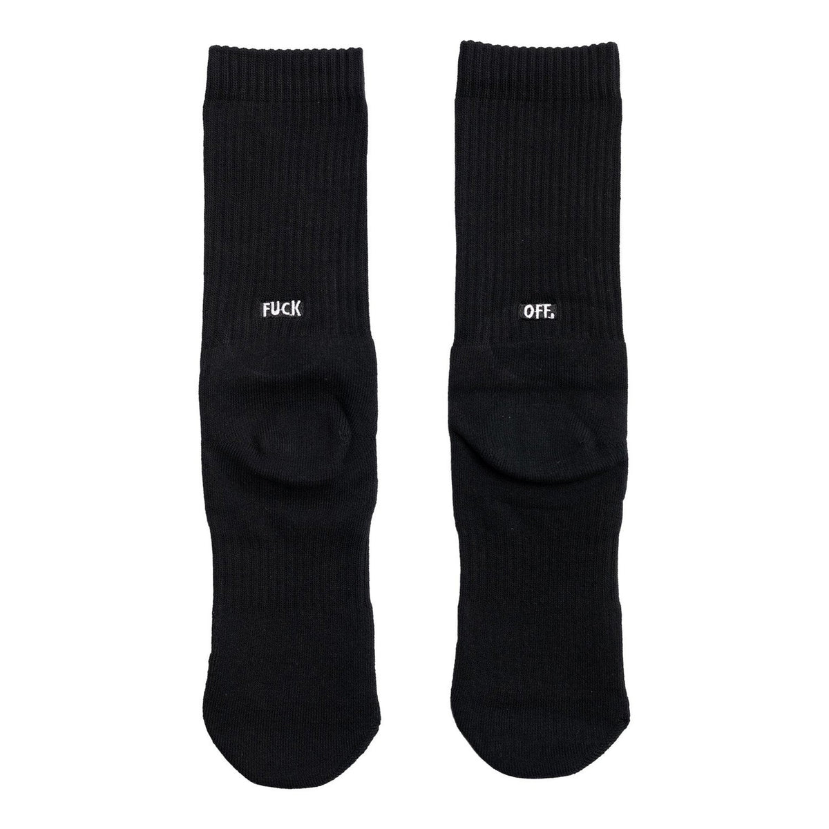 Raised By Wolves Fuck Off Crew Socks Black - ACCESSORIES - Canada