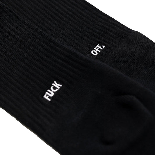 Raised By Wolves Fuck Off Crew Socks Black - ACCESSORIES - Canada