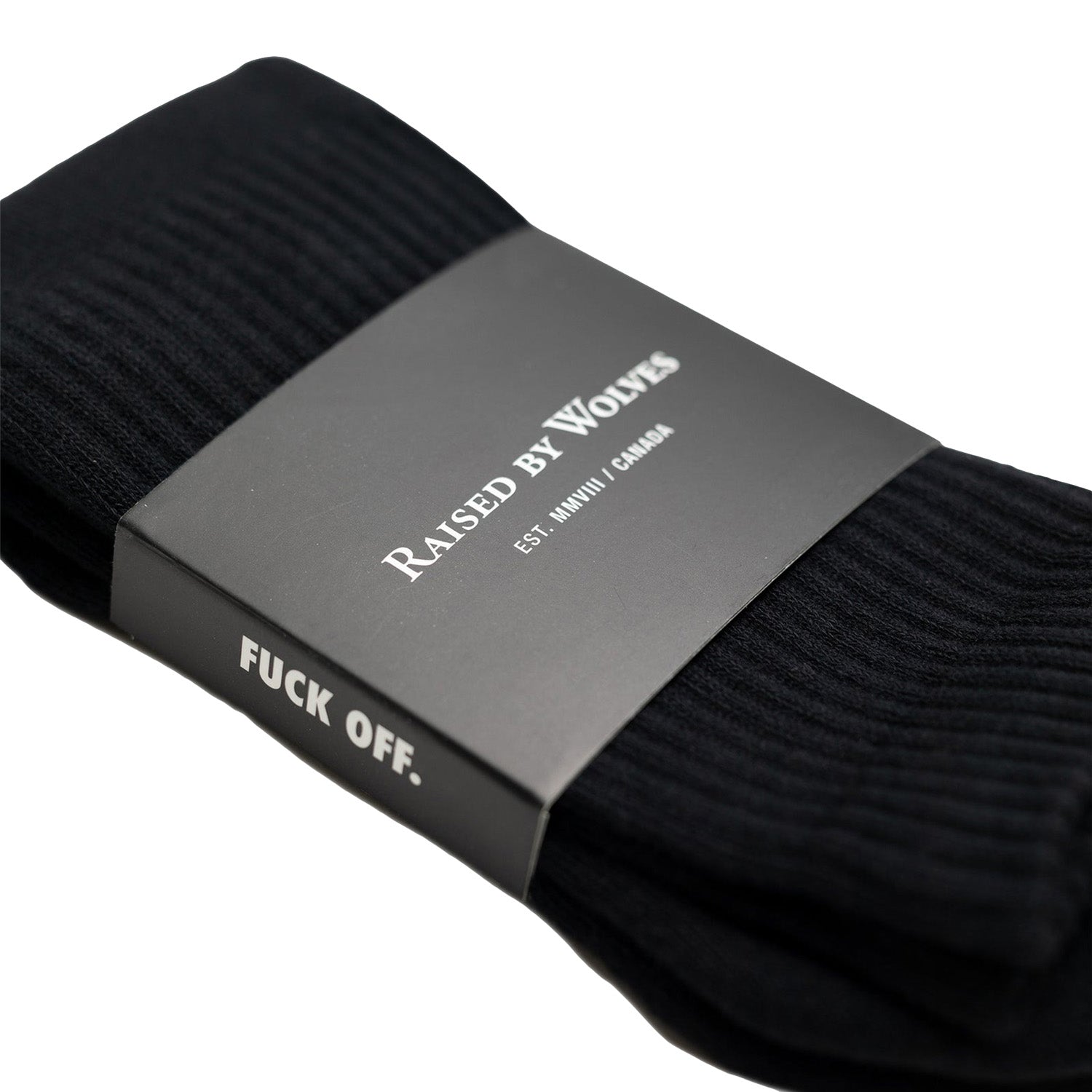 Raised By Wolves Fuck Off Crew Socks Black - ACCESSORIES - Canada