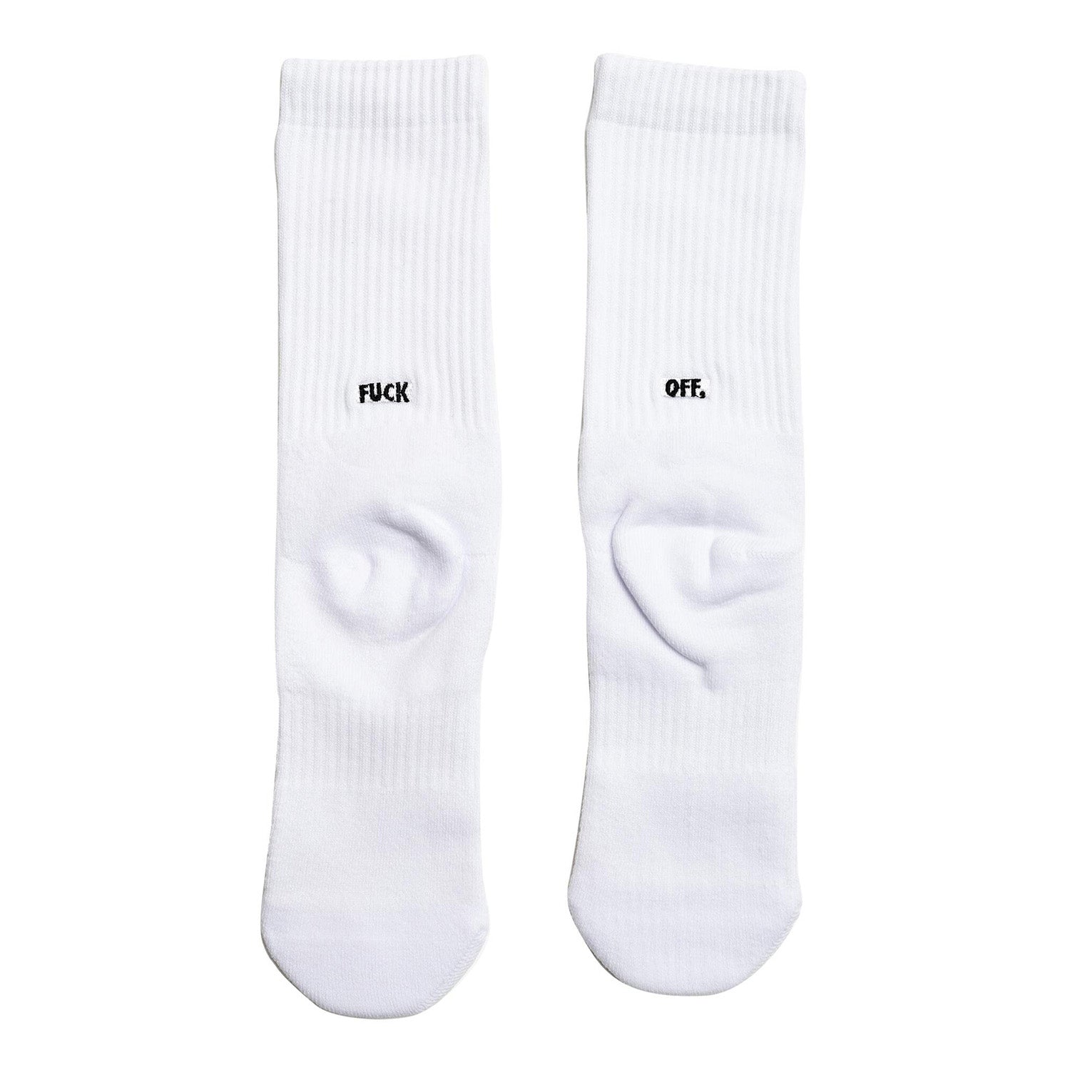 Raised By Wolves Fuck Off Crew Socks White - ACCESSORIES - Canada
