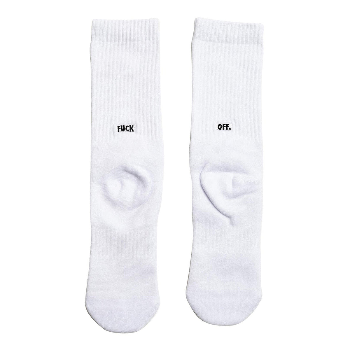 Raised By Wolves Fuck Off Crew Socks White - ACCESSORIES - Canada