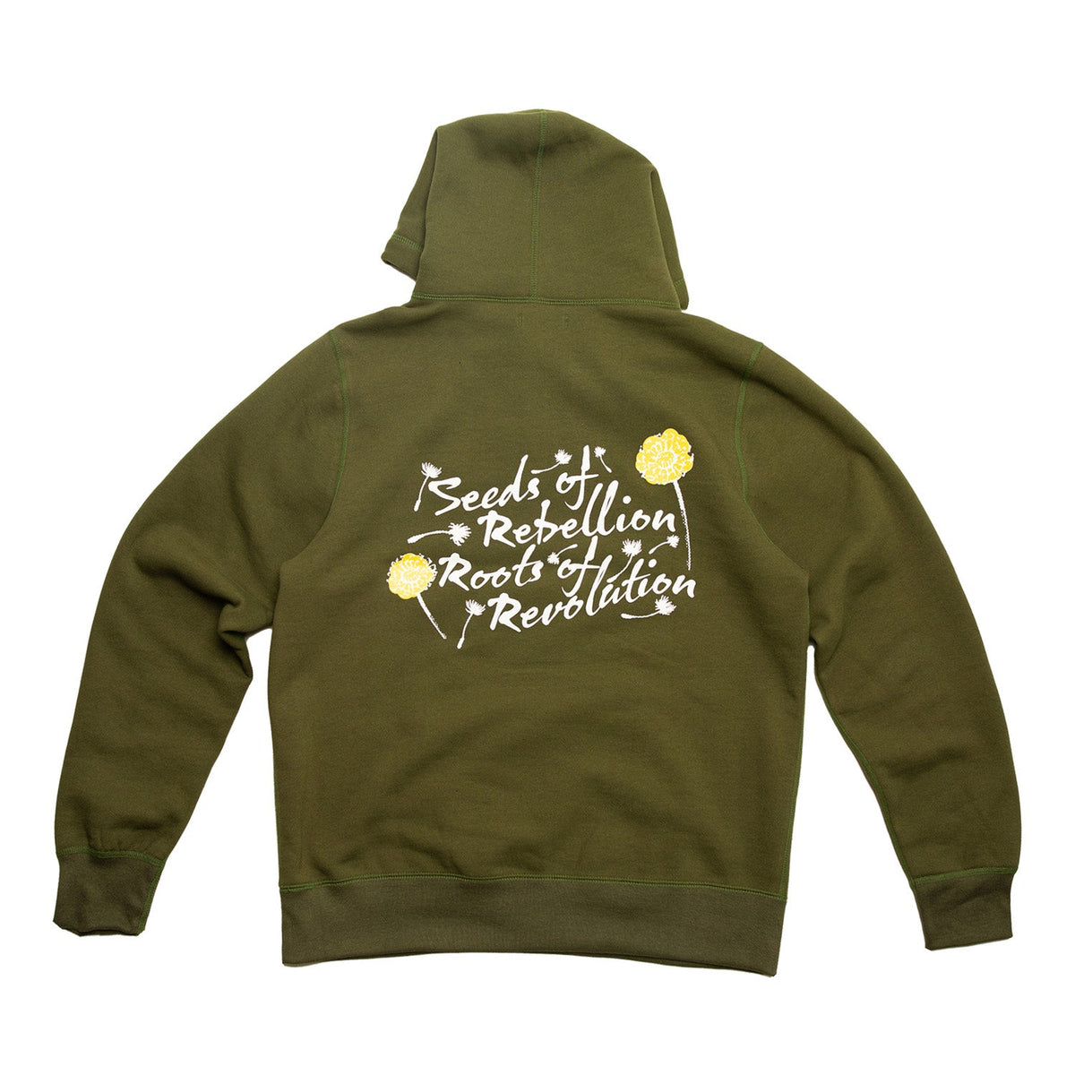 Raised By Wolves Men Seeds of Rebellion Snap Hoodie Olive - SWEATERS Canada