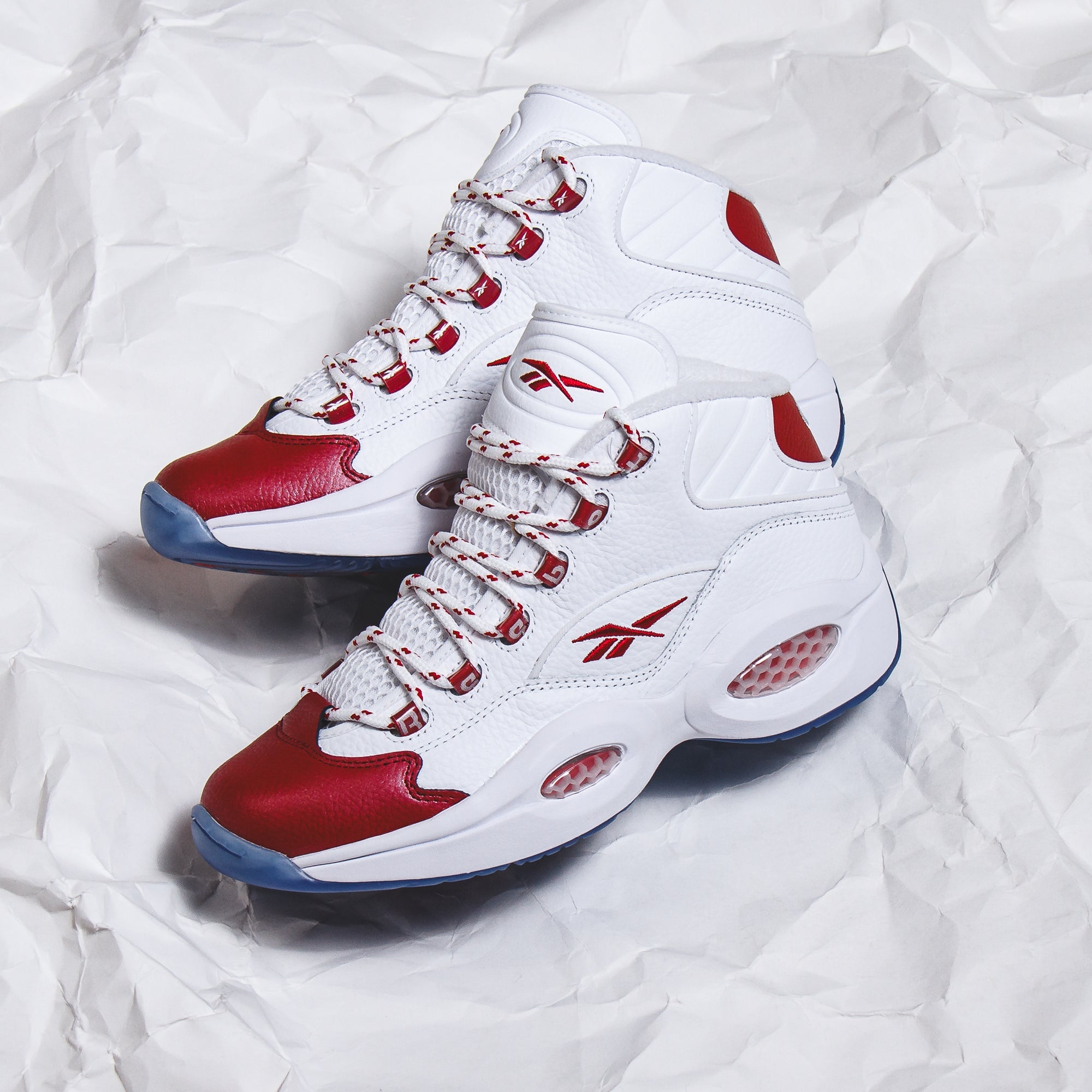 Reebok Classic Basketball Men Question Mid Allen Iverson White Red 100074721 - FOOTWEAR Canada