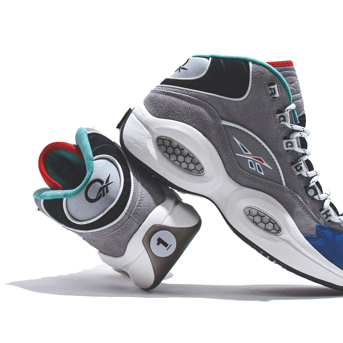 Reebok Classics Men Question Mid Allen Iverson Draft Night Grey Blue GZ7283 - FOOTWEAR - Canada