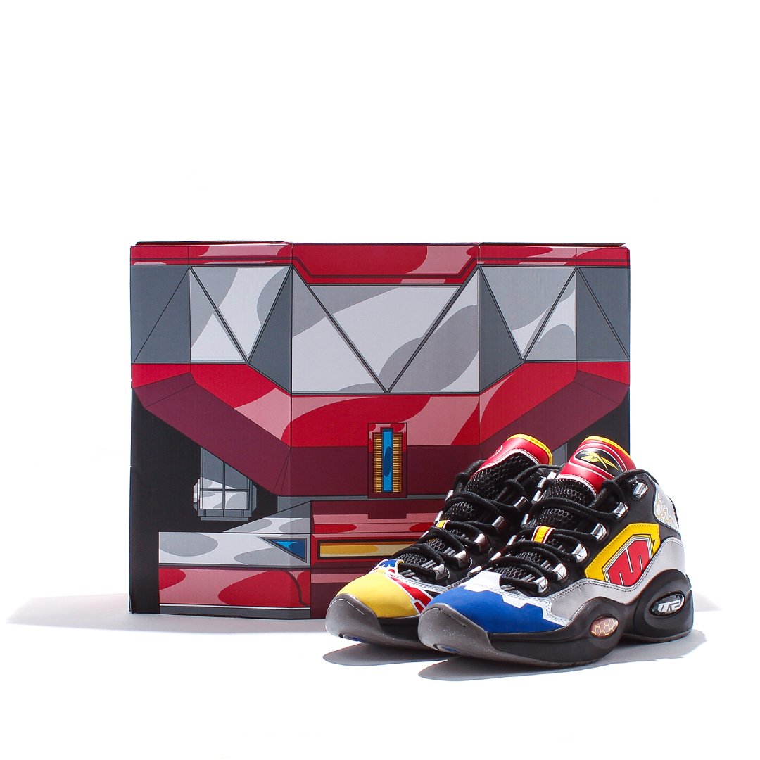 Reebok Classics Men x Power Rangers Question Mid Allen Iverson Black Silver Red GY0590 - FOOTWEAR - Canada