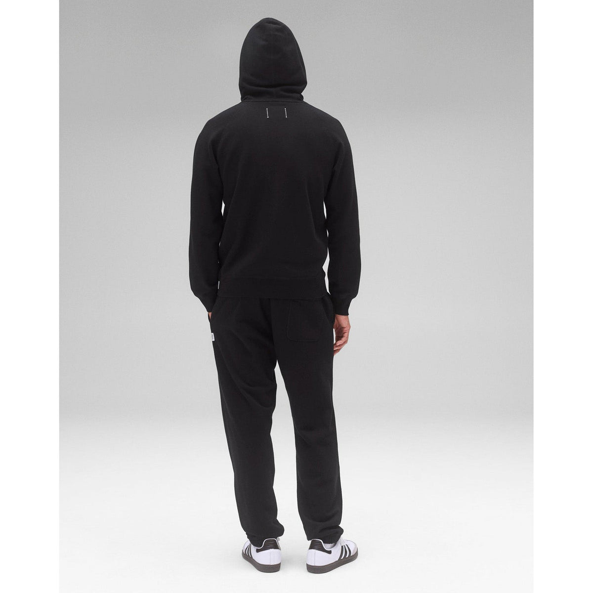 Reigning Champ Men Knit Midweight Terry Arch Logo Hoodie Black - SWEATERS - Canada
