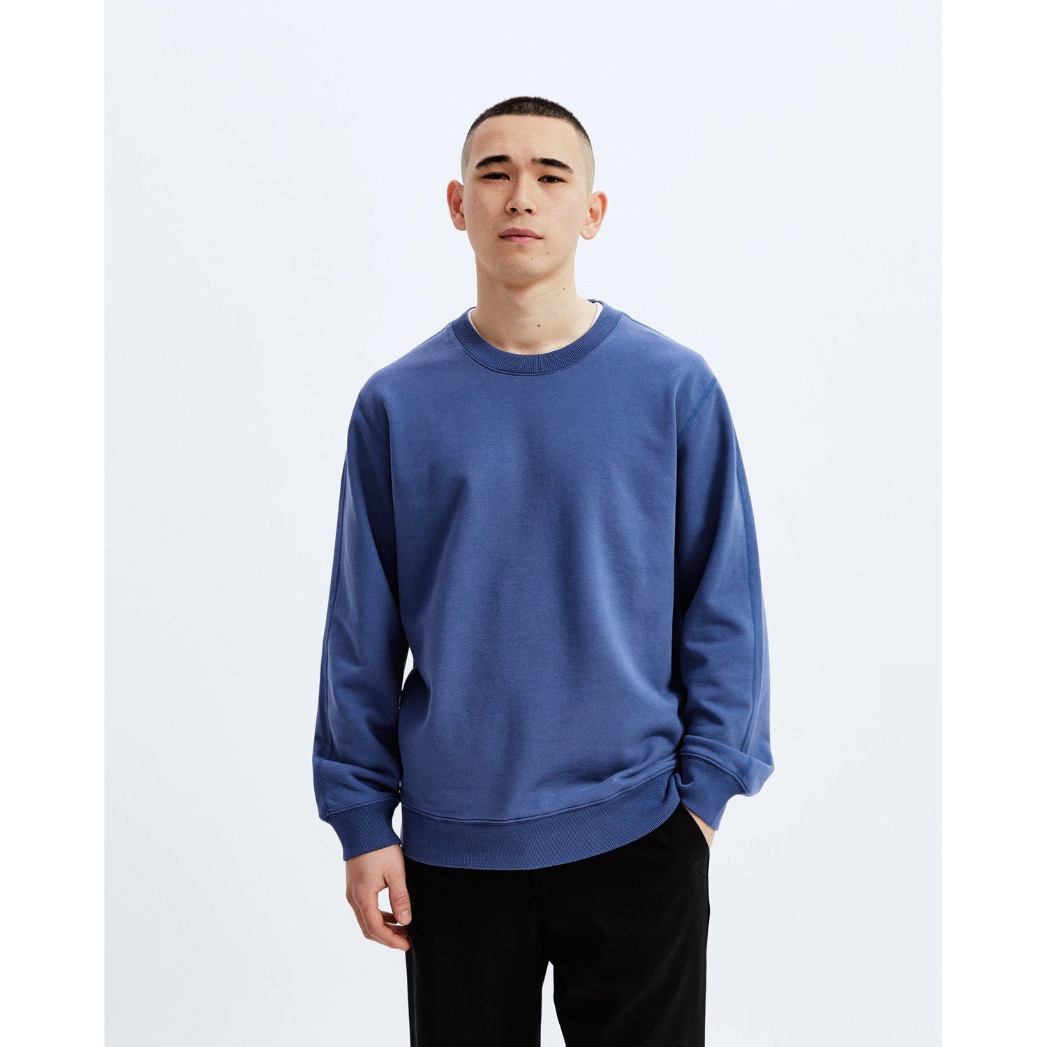 Reigning Champ Men Knit Midweight Terry Classic Crewneck Lapis RC-3883-LAP - SWEATERS - Canada