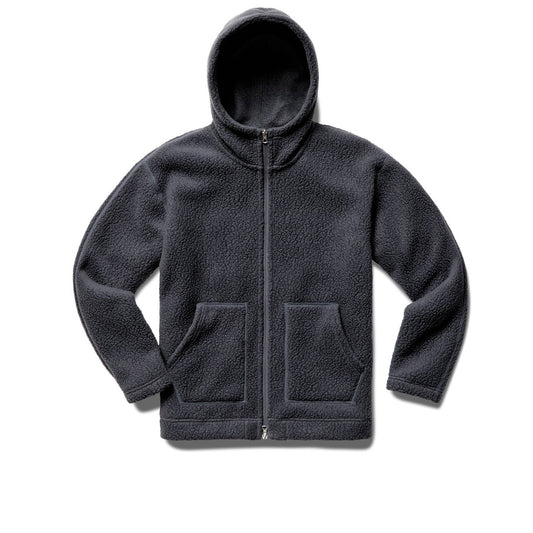 Reigning Champ Men Knit Polartec Sherpa Fullzip Hoodie Midnight RC-3834-MID - SWEATERS - Canada