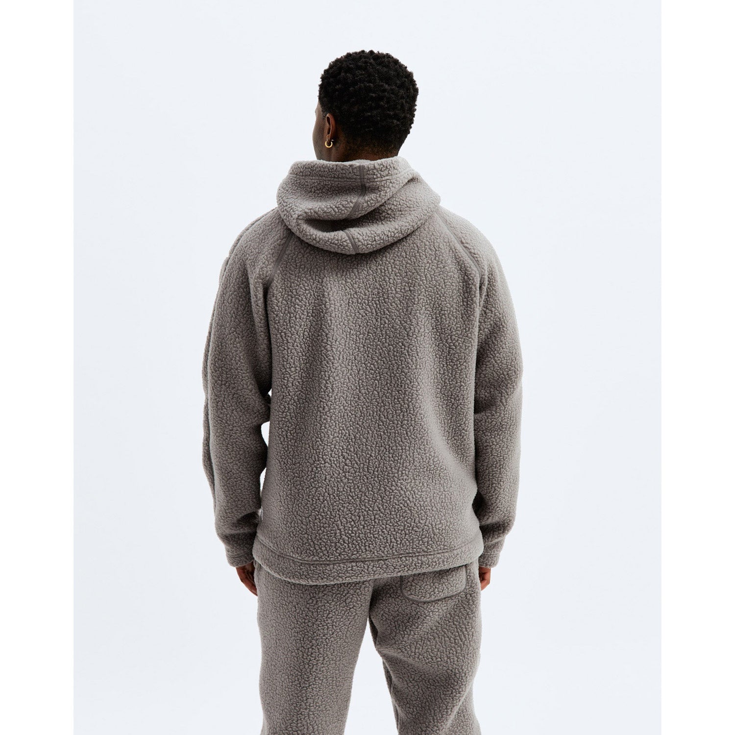 Reigning Champ Men Knit Polartec Sherpa Fullzip Hoodie Quarry RC-3834-QUA - SWEATERS - Canada