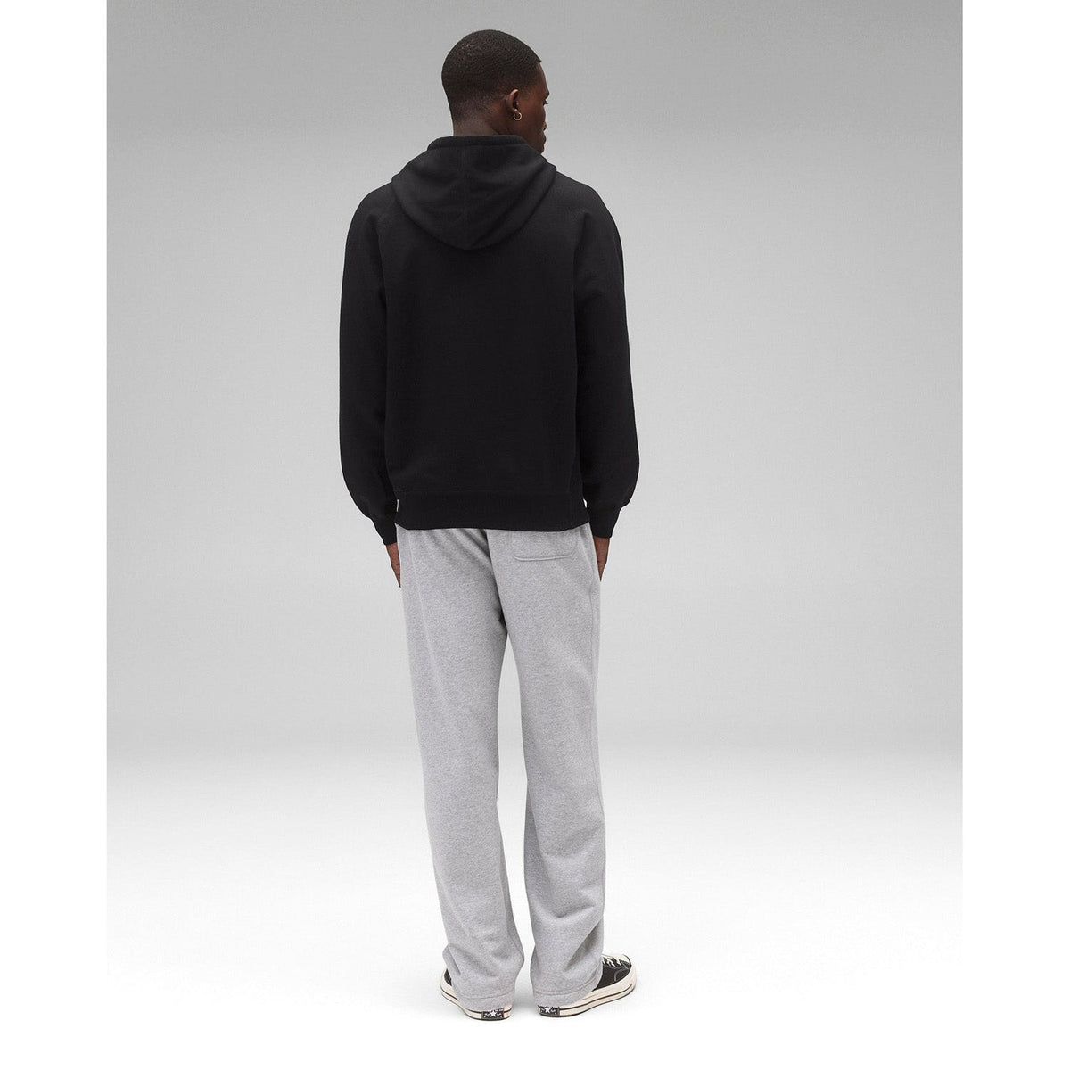 Reigning Champ Men Midweight Terry Arch Logo Hoodie Black White RC-3438-BLW - SWEATERS - Canada