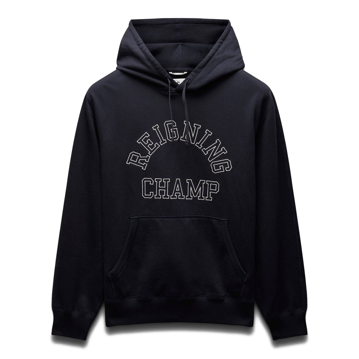 Reigning Champ Men Midweight Terry Arch Logo Hoodie Navy White RC-3438-NAW - SWEATERS - Canada