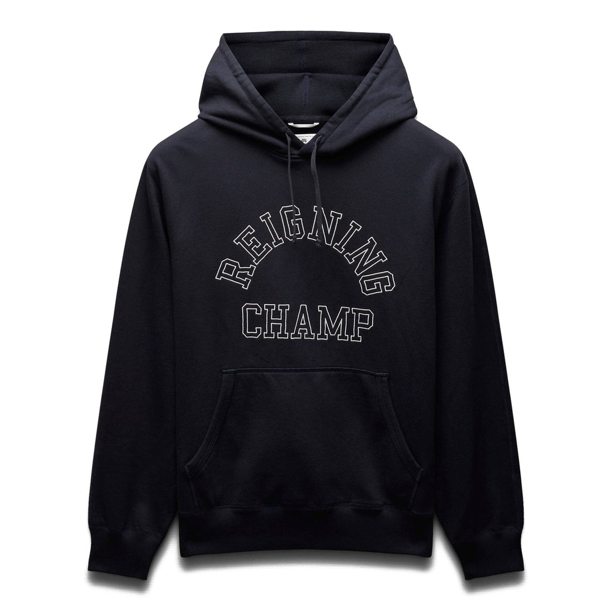 Reigning Champ Men Midweight Terry Arch Logo Hoodie Navy White RC-3438-NAW - SWEATERS - Canada