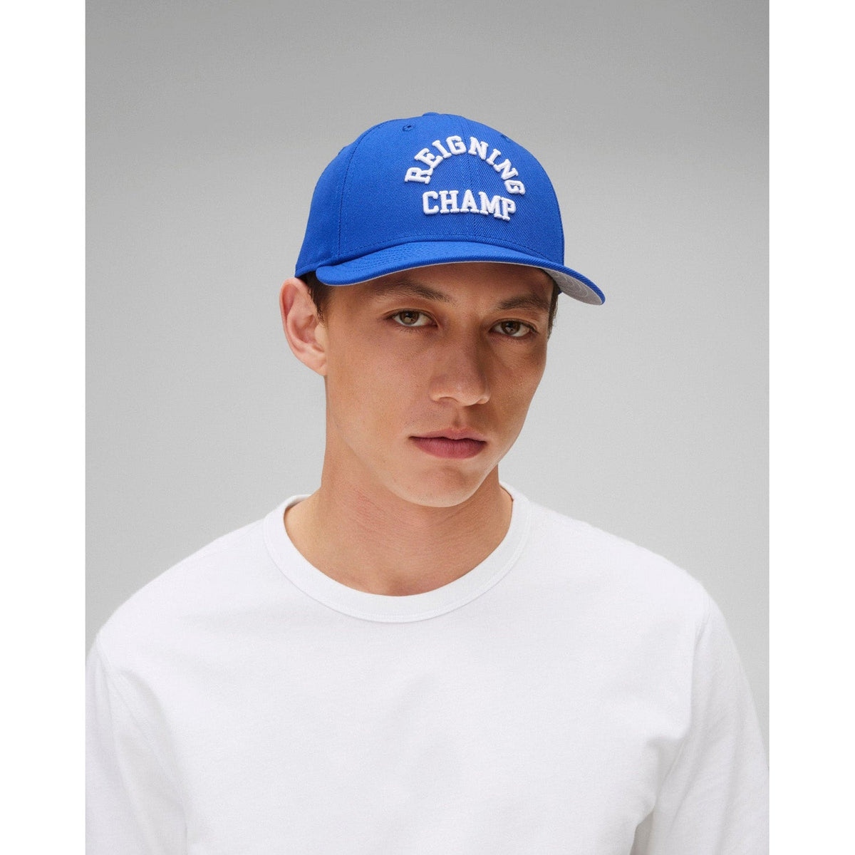 Reigning Champ Men Woven New Era Low Pro 59Fifty Arch Logo Cap Blue White - HEADWEAR - Canada