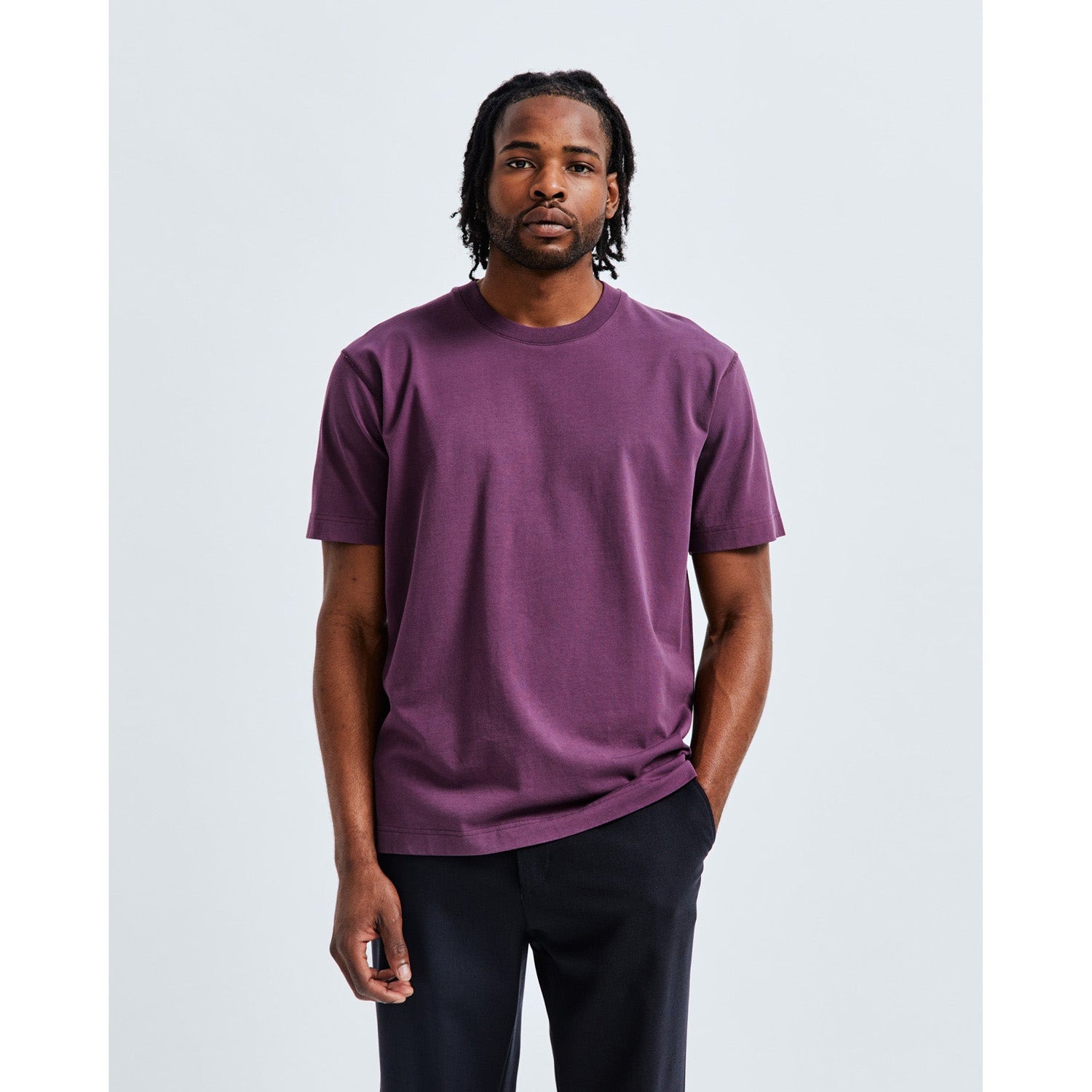 Reigning Champ Mid Wt Jersey T-Shirt Aubergine RC-1311-AUB - T-SHIRTS - Canada