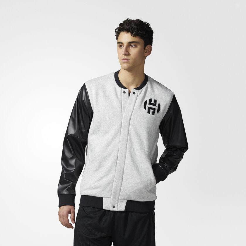 OUTERWEAR - Adidas Basketball Harden Varsity Jacket Light Grey Heather Men Core CE4707 Main image