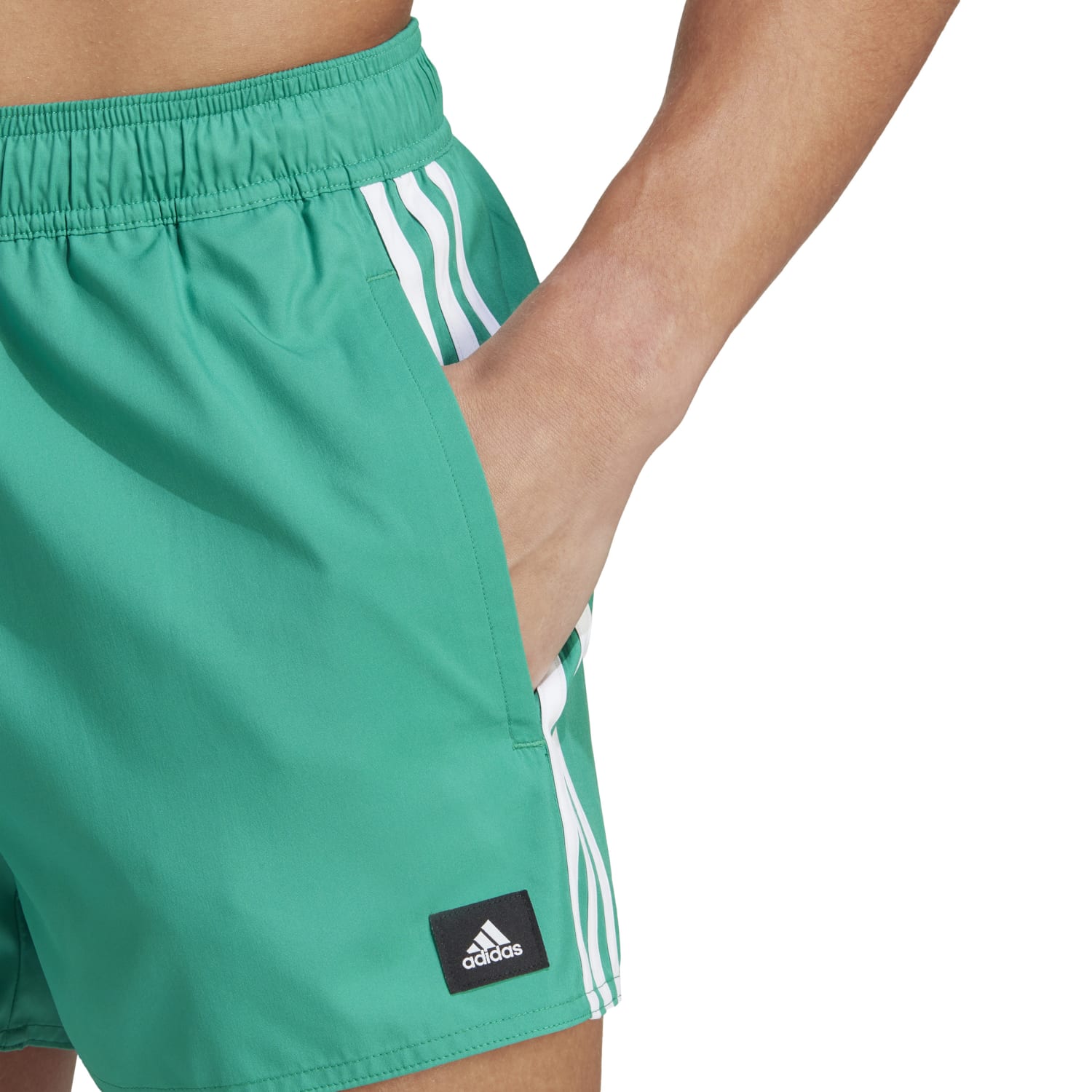 Adidas Men 3-Stripes CLX Swim Shorts Green HT4374 –