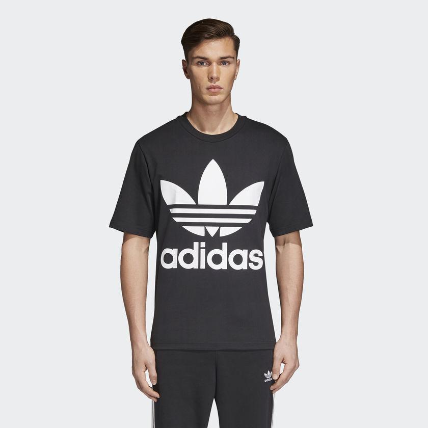 CLOTHING - Adidas Originals Oversized Tee Trefoil Black White CW1211