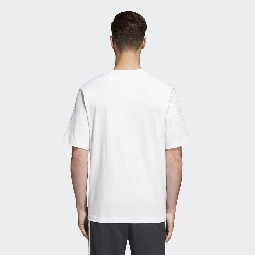 CLOTHING - Adidas Originals Oversized Tee Trefoil White Black CW1212