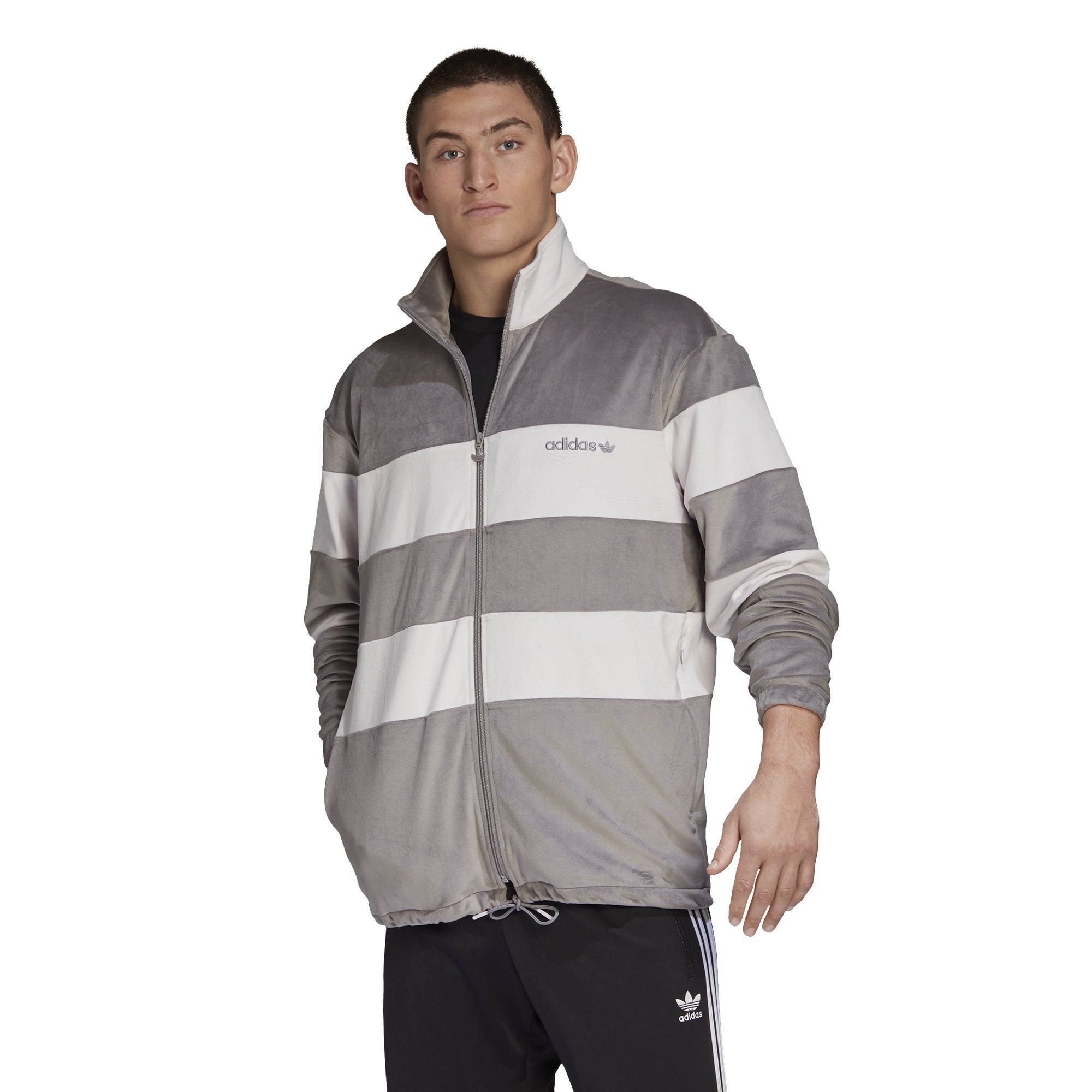 OUTERWEAR - Adidas Originals Pastel Full Zip White Grey Men GL6160