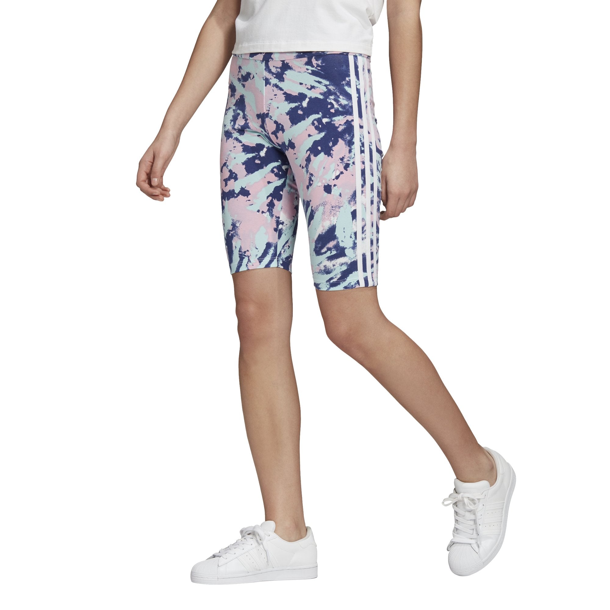 Adidas Originals Short Tight Tie Dye Vapour Blue Pink Women GL6350 - SHORTS - Solestop.com - Canada