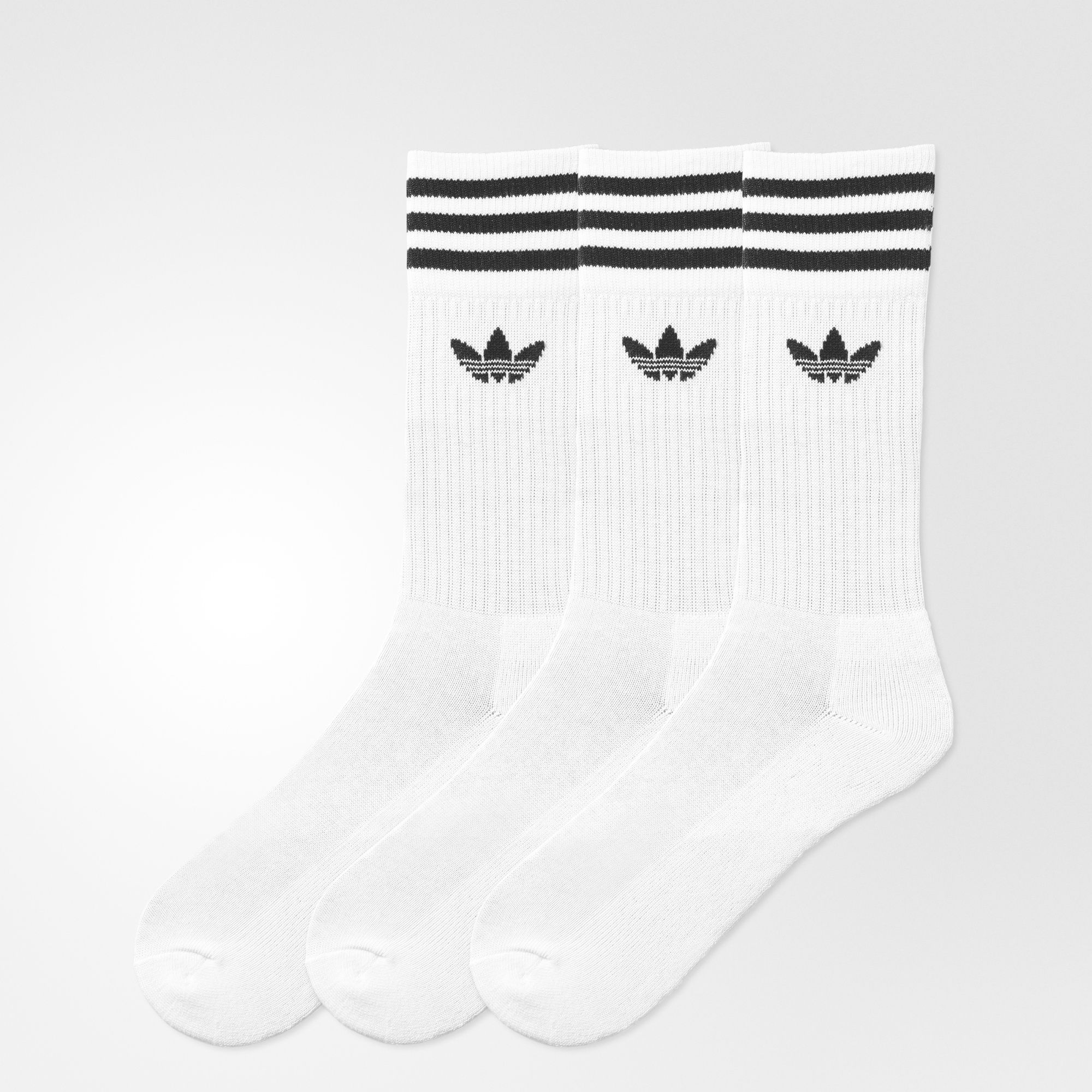 ACCESSORIES - Adidas Originals Solid Crew Sock White 3-pairs S21489