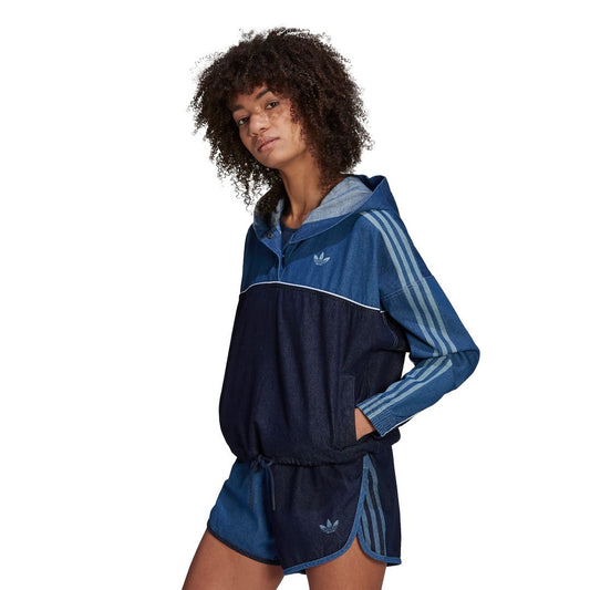 Adidas Originals Women Denim Hoodie Blue GM5387 - SWEATERS - Canada