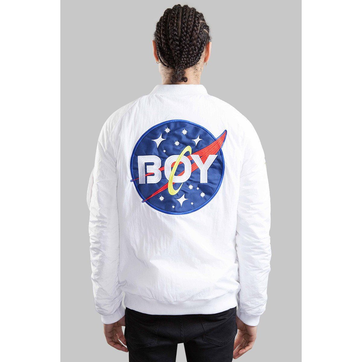 CLOTHING - BOY LONDON BOY SPACE BOMBER JACKET WHITE BOYL1587-WHT