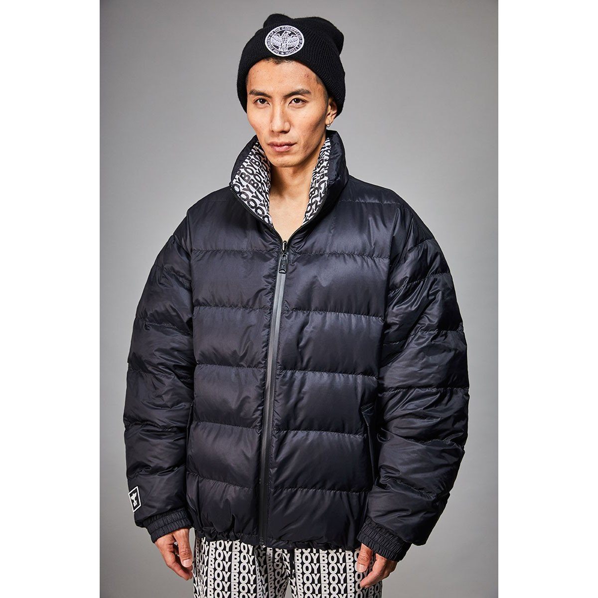 OUTERWEAR - Boy London Boy Stripe Eagle Down Reversible Jacket BOYL201810-BLK Main image