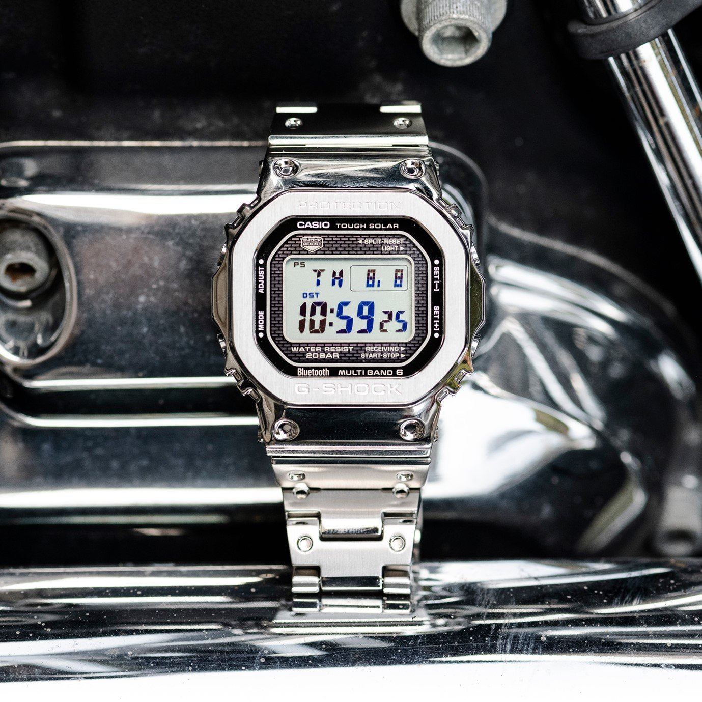 Casio G-Shock Full Metal Steel Limited Edition Silver GMWB5000D-1 Secondary image