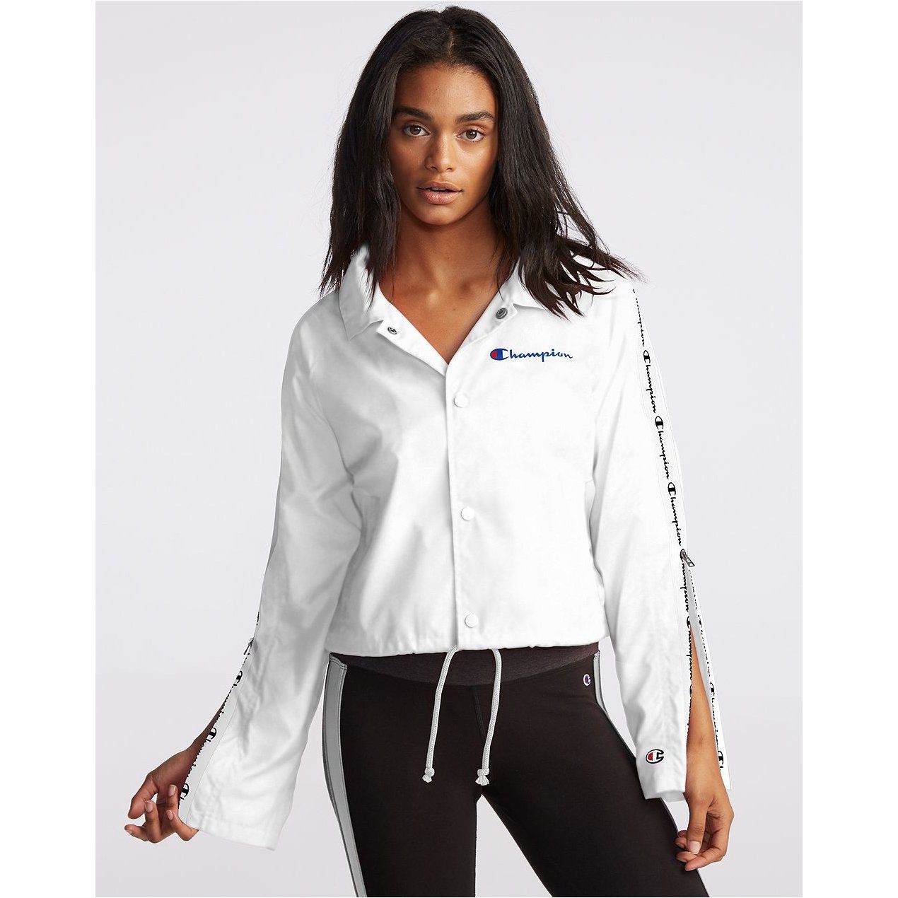 OUTERWEAR - Champion Cropped Coaches Jacket Black Women JL8501-550305-003