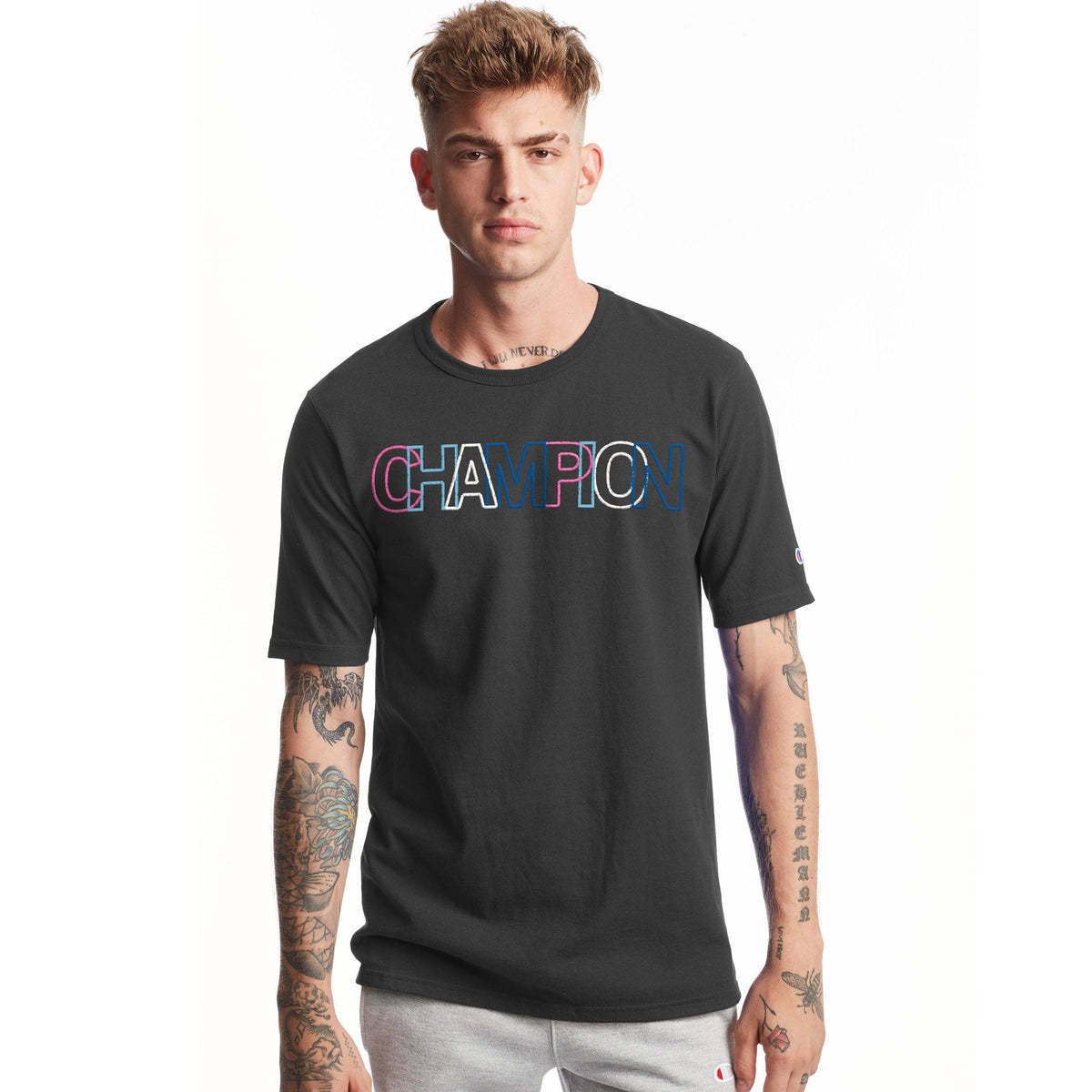 T-SHIRTS - Champion Heritage Short Sleeve Black Men T1919G-550774-BKC Main image