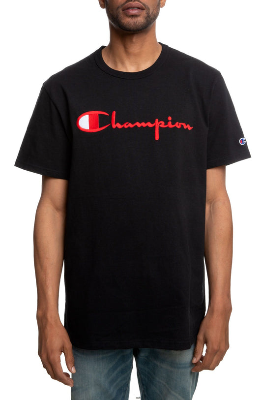 Champion Heritage Short Sleeve Tee Black Men GT19-Y08252-BKC - T-SHIRTS - Canada