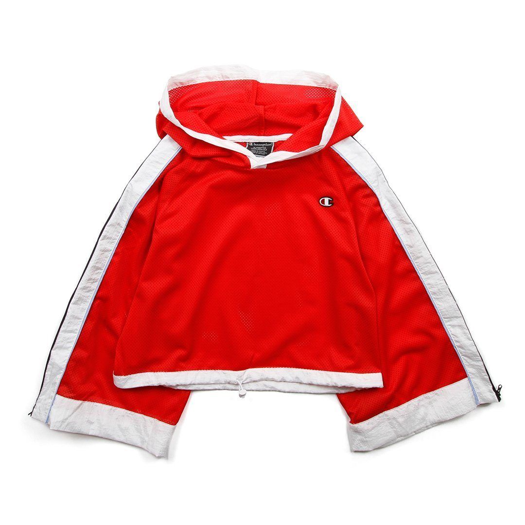 SWEATERS - Champion Hooded Cropped Mesh Top Red Spark Women WL946-58M Main image