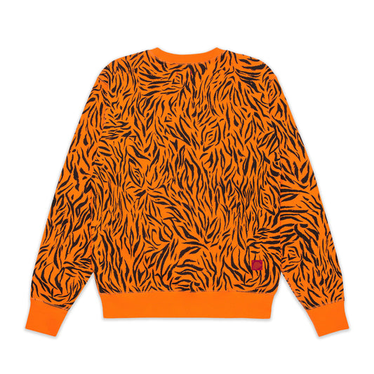 CLOT Men Tiger Stripe Sweatshirt Orange - SWEATERS - Canada