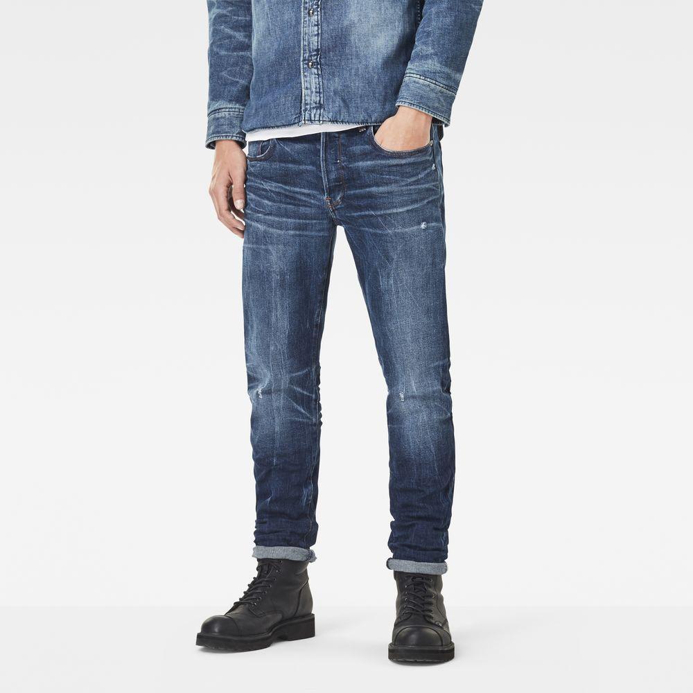 PANTS - G-STAR 3301 SLIM RL MEDIUM AGED SKEW STRETCH DENIM JEANS 51014-6555-071 Main image