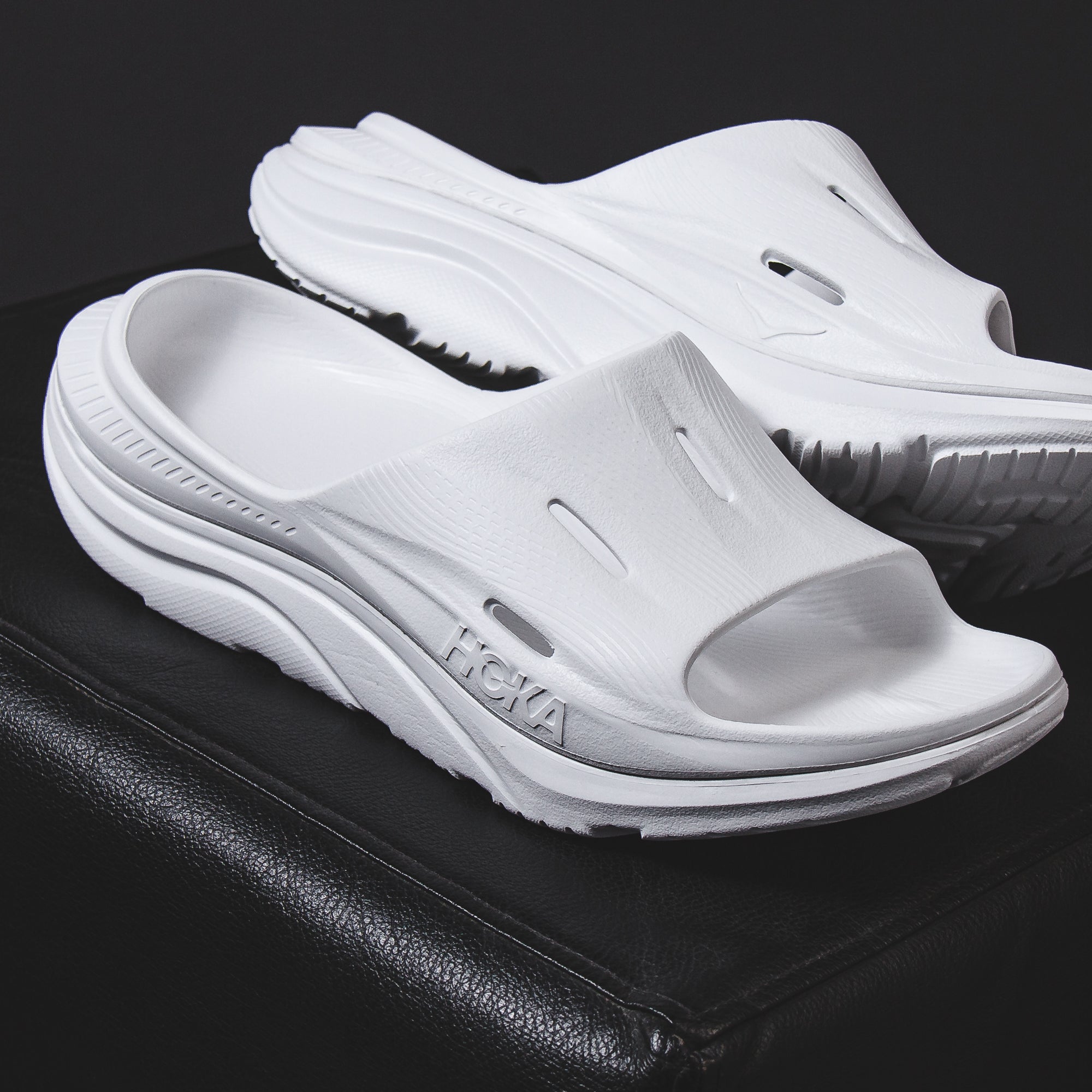 Hoka One One Men Ora Recovery Slide 3 White 1135061-WWH - FOOTWEAR - Canada