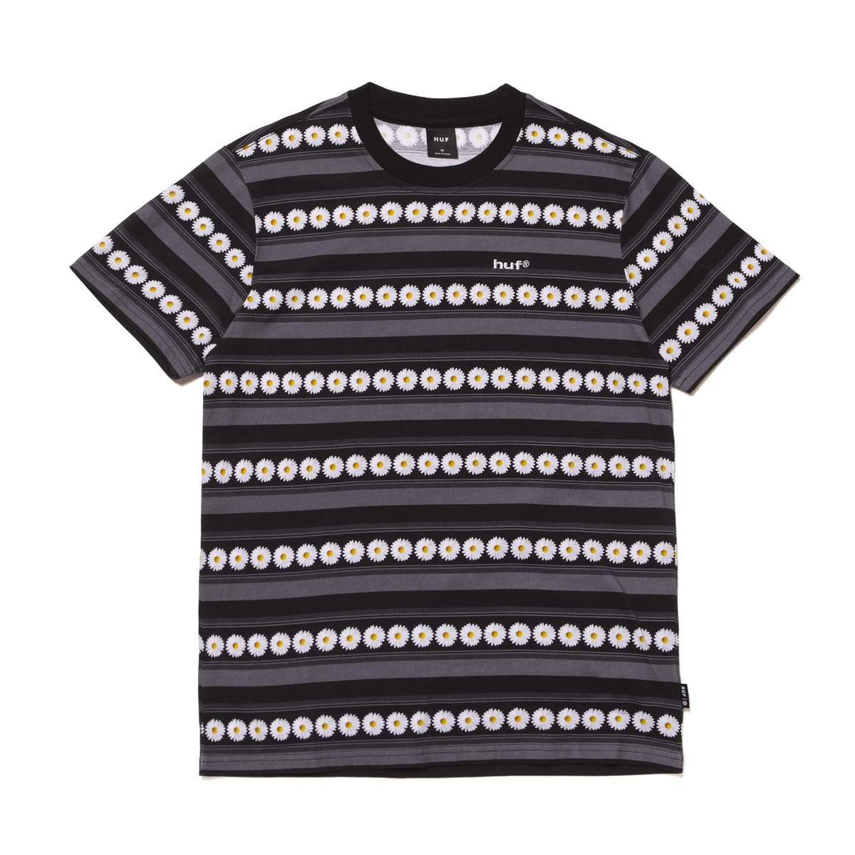 Huf Men Daisy Stripe SS Knit Top Black KN00290-BLK - T-SHIRTS - Canada Main image