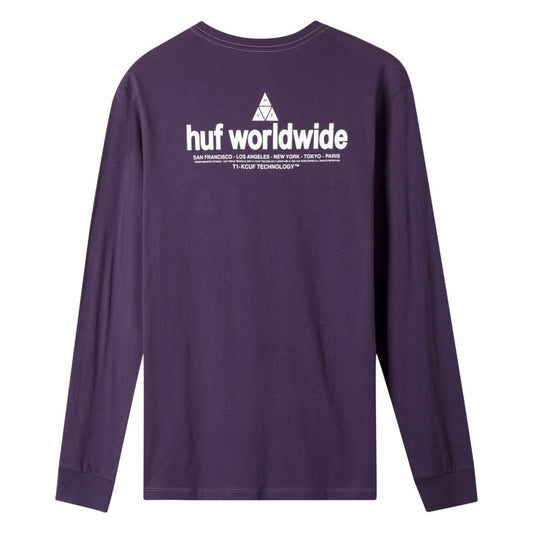 T-SHIRTS - Huf Peak Patch Long Sleeve Pocket Tee Purple Velvet Men TS00871-PPV
