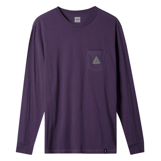 T-SHIRTS - Huf Peak Patch Long Sleeve Pocket Tee Purple Velvet Men TS00871-PPV