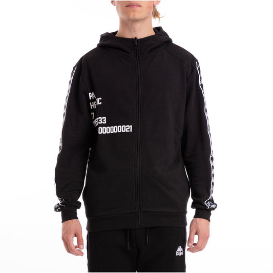 SWEATERS - Kappa Authentic Bray Black White Hoodie 304IEL0-906