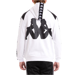 SWEATERS - Kappa Authentic Bray White Black Hoodie 304IEL0-904