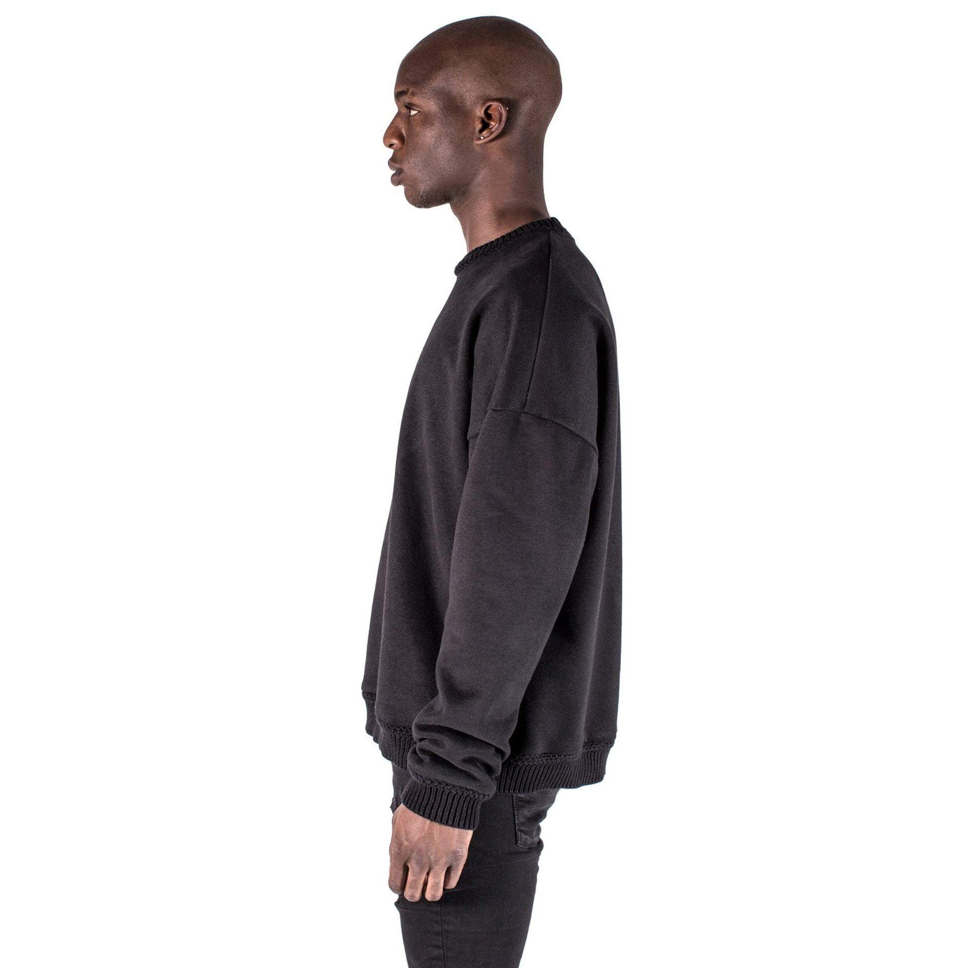 Kollar Contrast Rib Crewneck Black Men CTRCN-BLK Secondary image
