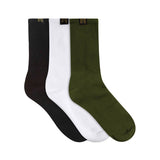 Maharishi Miltype Sports Socks 3PK White Black Olive - ACCESSORIES - Canada